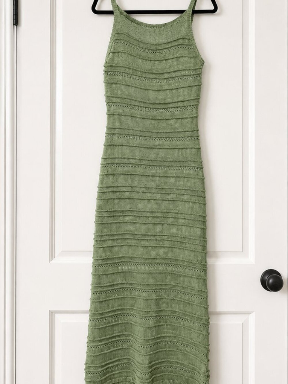 High Neck Crochet Knit Maxi Dress XL